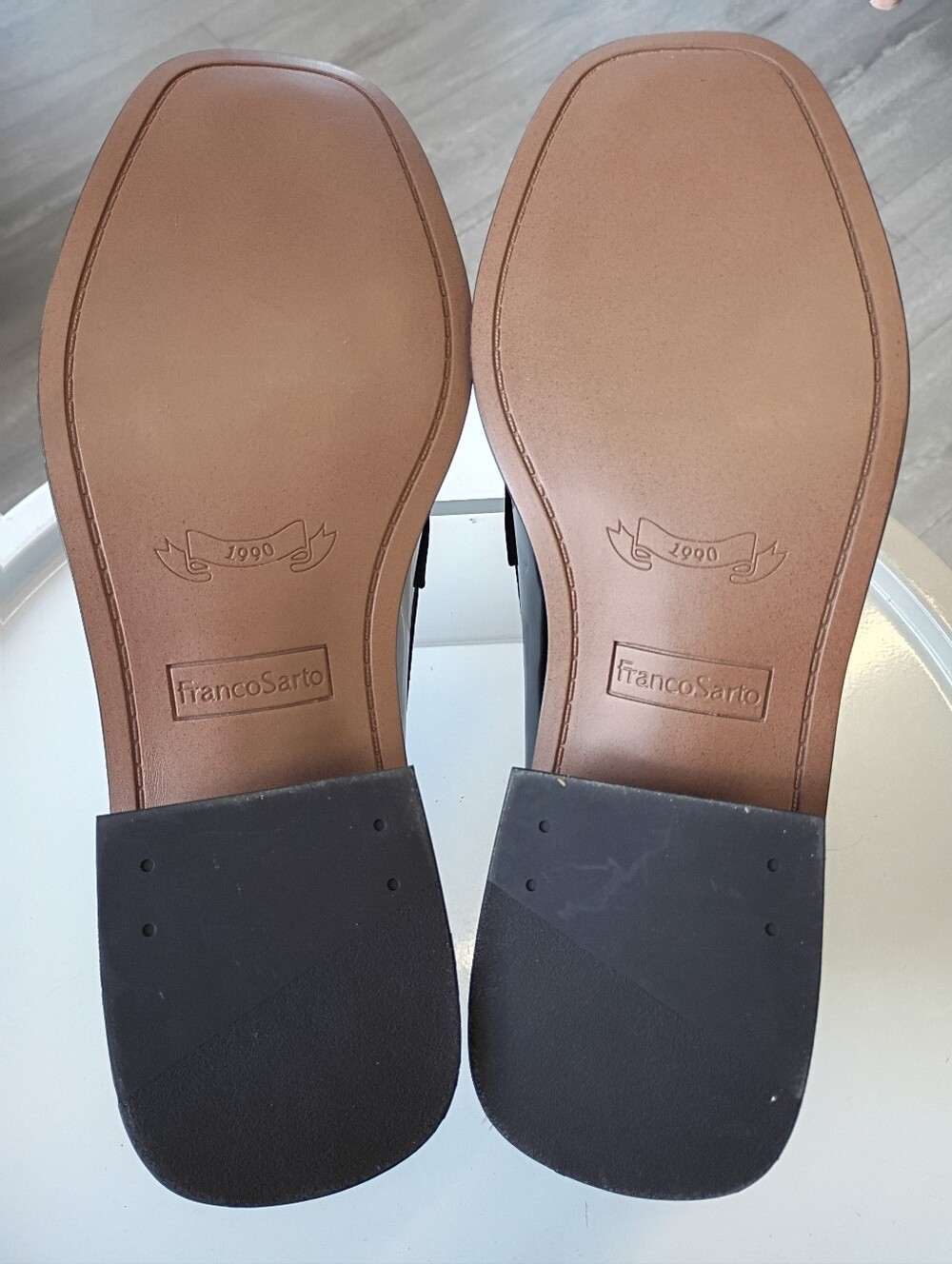 Franco Sarto Black Patent Leather Penny Loafers - Picture 10 of 11